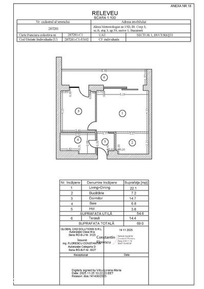 Apartament cu 2 camere în Bucureștii Noi