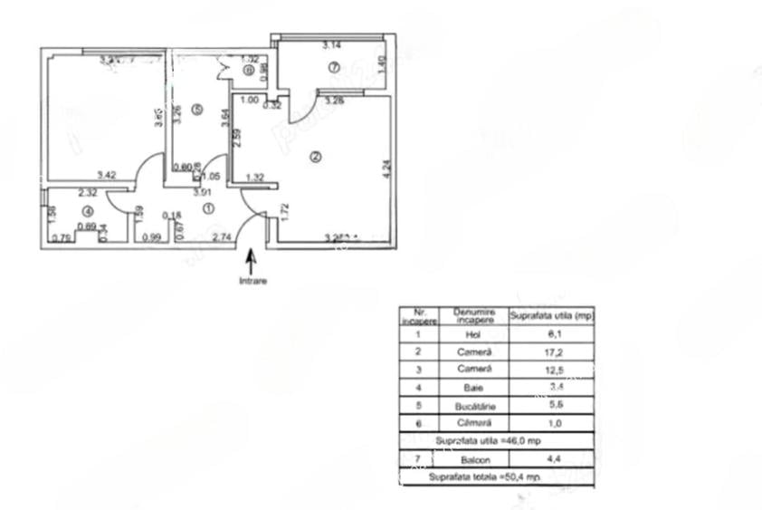 Apartament cu 2 camere decomandat în Micro 19