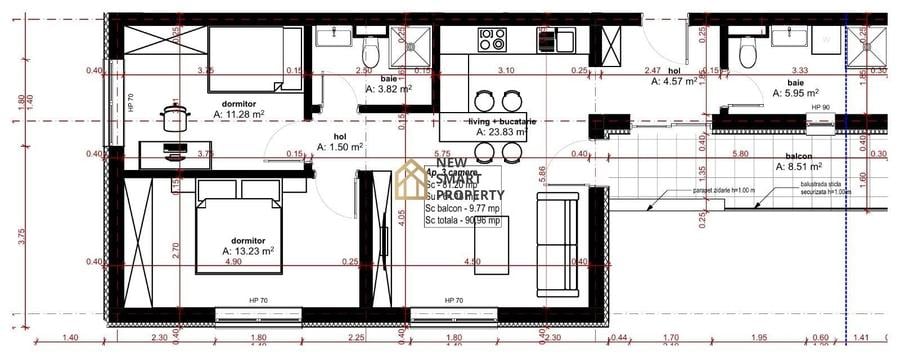 Apartament cu 2 camere în Oncea