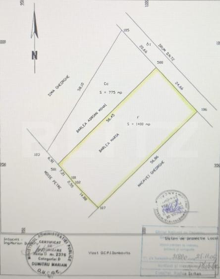 Teren Construcții intravilan de 775 mp, în Valea Voievozilor