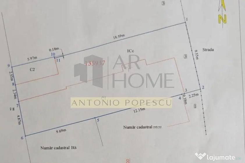 Casă cu 4 camere cu Teren 230 Mp în Central