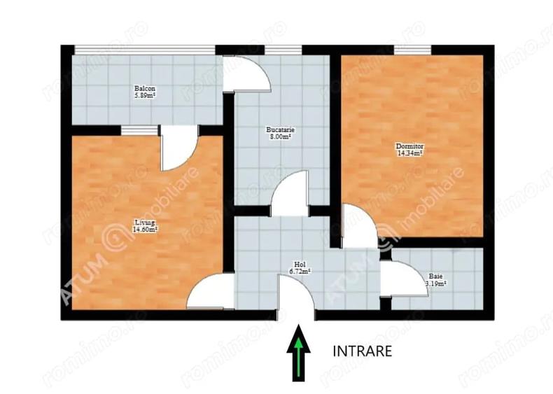 Apartament cu 2 camere decomandat în Vest