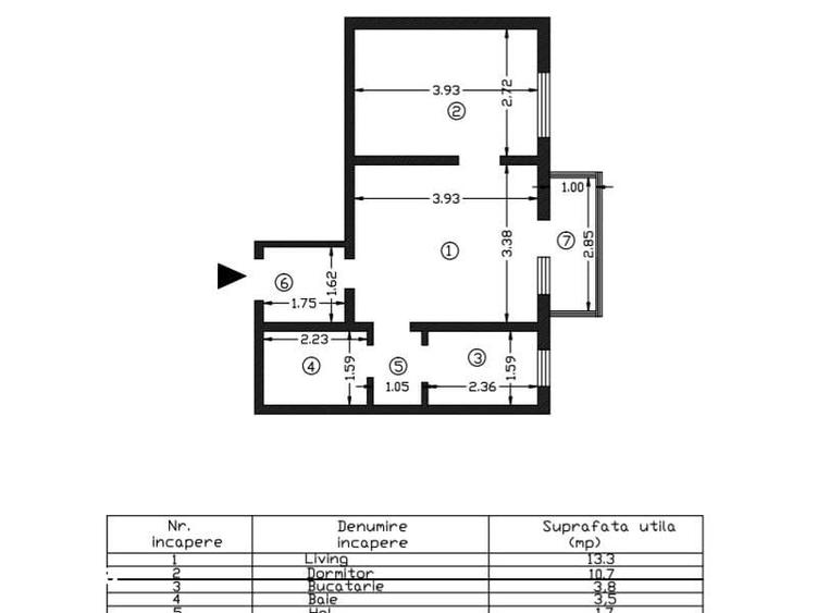 Apartament cu 2 camere în Alexandru cel Bun