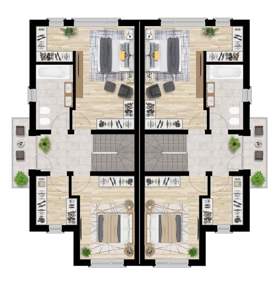 Duplex cu 4 camere cu Canalizare în Aeroport