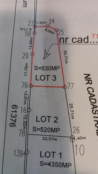 Teren de 530 mp, în Leș