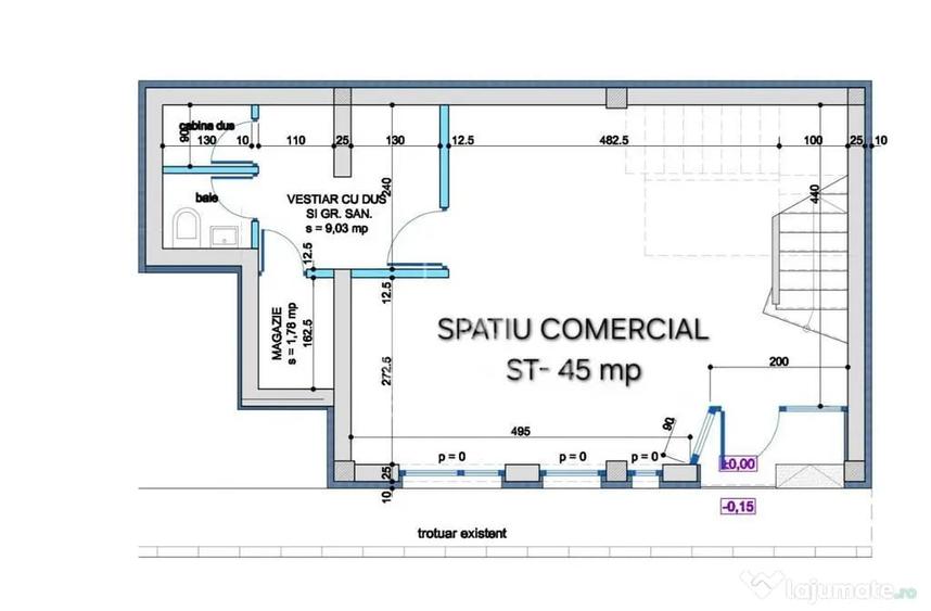 Spațiu comercial, de 45 mp, în Zăvoi