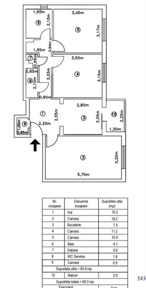 Apartament cu 3 camere decomandat în Drumul Taberei