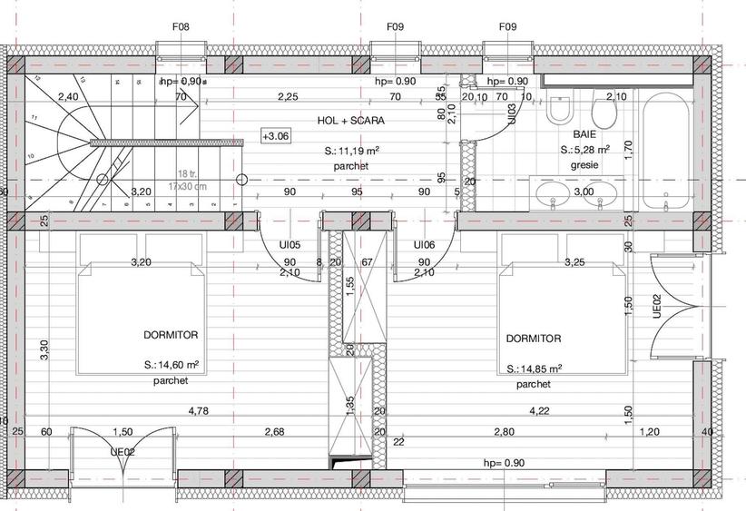 Duplex cu 4 camere cu Canalizare în Someșeni
