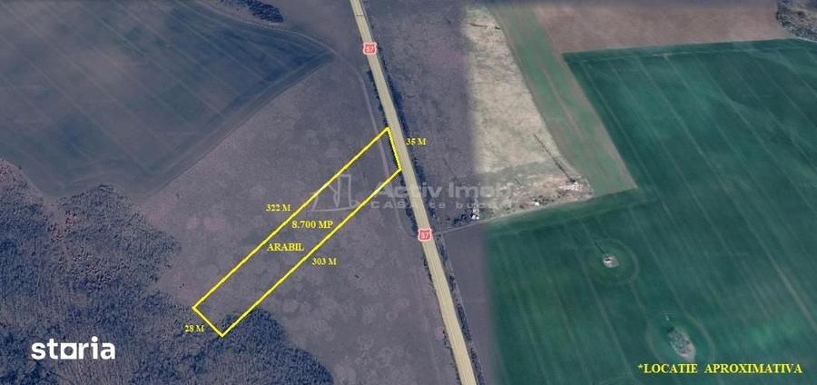 Teren de 14500 mp, în Cara