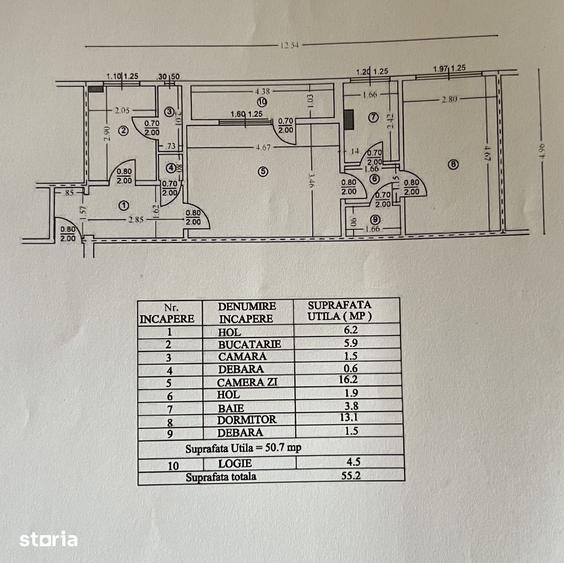 Apartament cu 2 camere în Nord