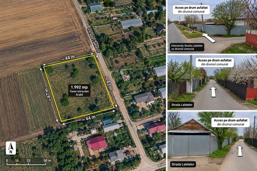 Teren Construcții intravilan de 2000 mp, în Grădiștea