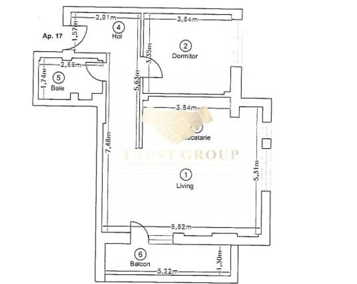 Apartament cu 2 camere decomandat în Pipera