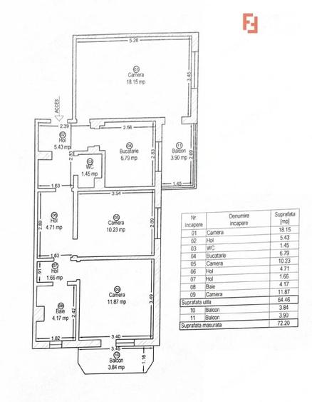Apartament cu 3 camere decomandat în Freidorf