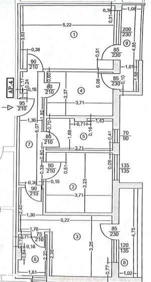 Apartament cu 3 camere decomandat în Central