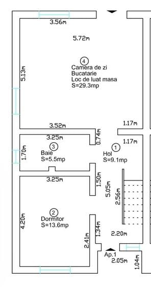 Duplex cu 4 camere cu Canalizare în Moșnița Veche