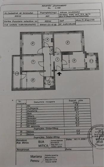 Apartament cu 4 camere decomandat în Central