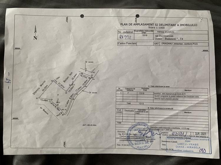 Teren de 1519 mp, în Central
