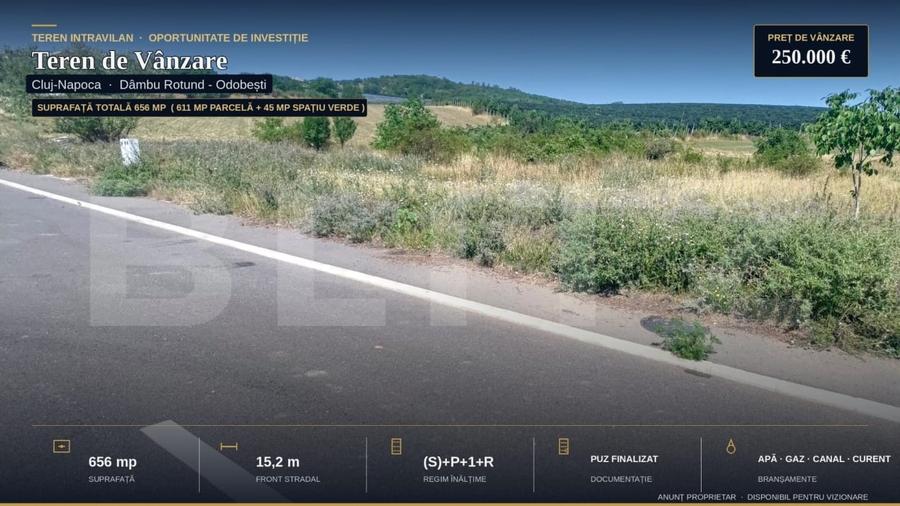 Teren Construcții intravilan de 656 mp, în Dâmbul Rotund