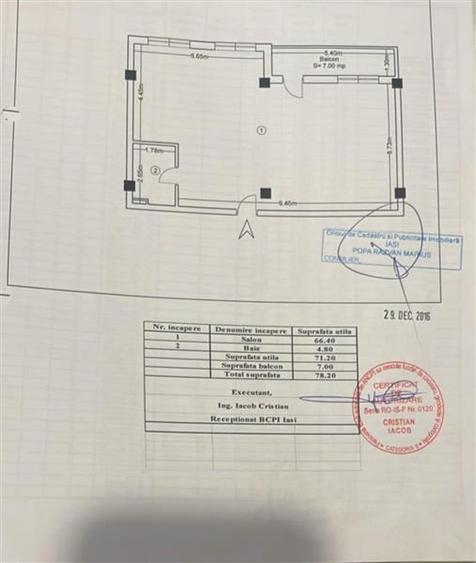Apartament cu 3 camere decomandat în Lunca Cetățuii