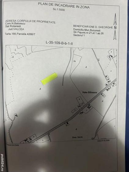 Teren de 5000 mp, în Rotărăști