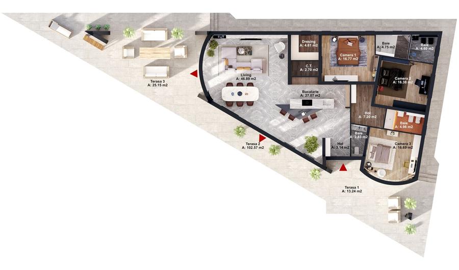 Casă cu 4 camere decomandat cu Teren 954 Mp în Sânmartin