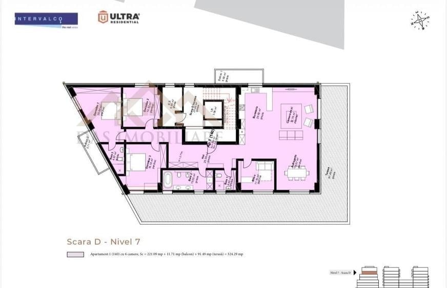 Apartament cu 4 camere în Central