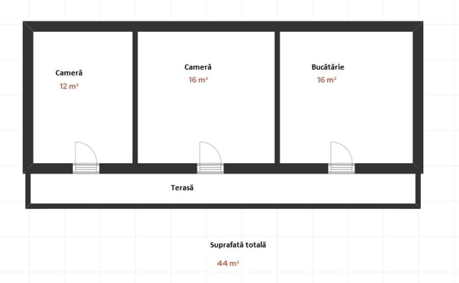 Casă individuală cu 2 camere cu Teren 537 Mp în Boroșneu Mare