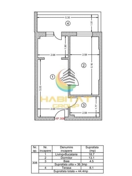 Apartament cu 2 camere decomandat în Nord-Est