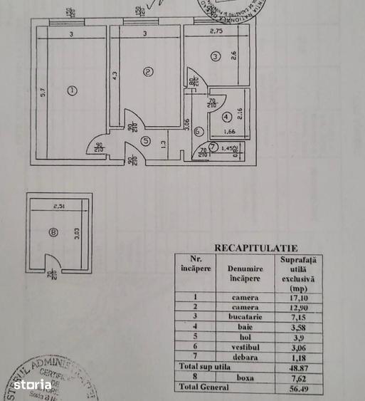 Apartament cu 2 camere decomandat în Băneasa