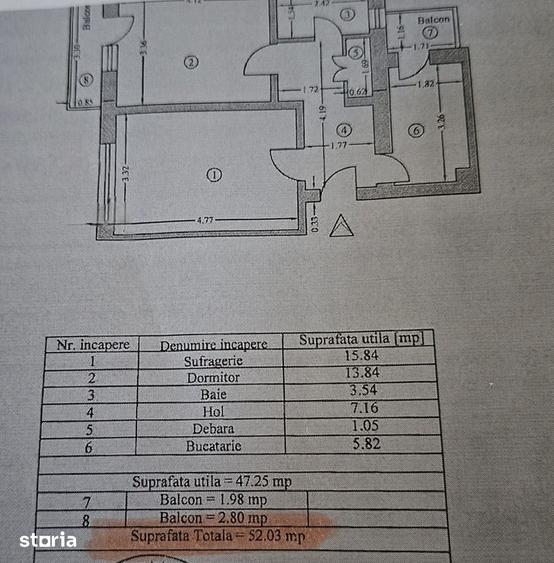 Apartament cu 2 camere decomandat în Central