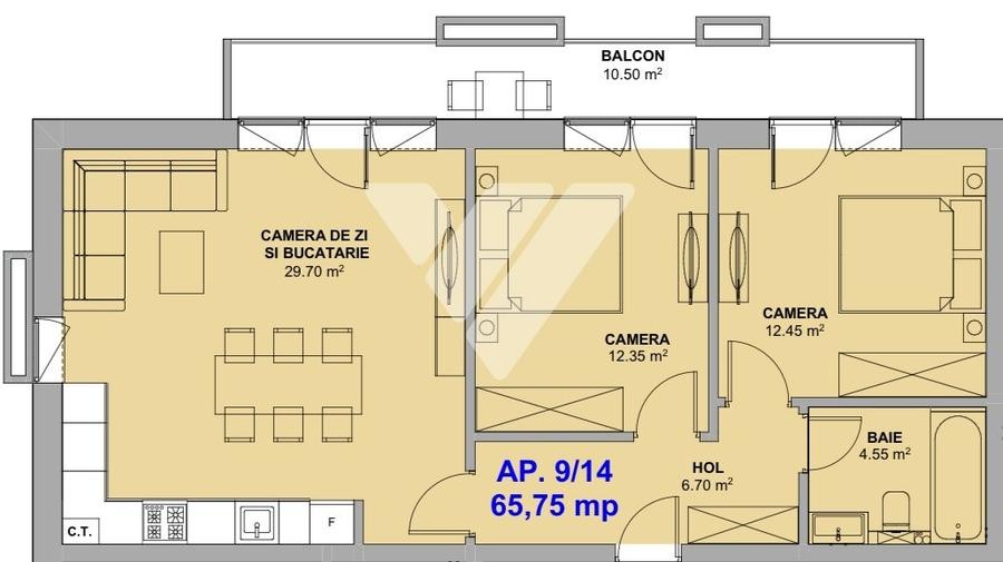 Apartament 3 camere 66 mp si balcon la cheie etaj 2 - Doamna Stanca - 2