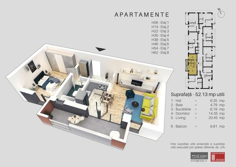 PRIN AGENTIA  SEDAKO, 2 cam+ parcare subterana, Bloc IRIS ARMONIEI - 11