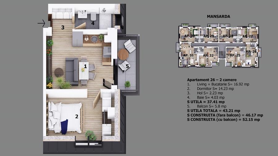 Apartament 2 camere Ion Creanga | Nichita Stanescu  | Preturi promotionale  | - 21