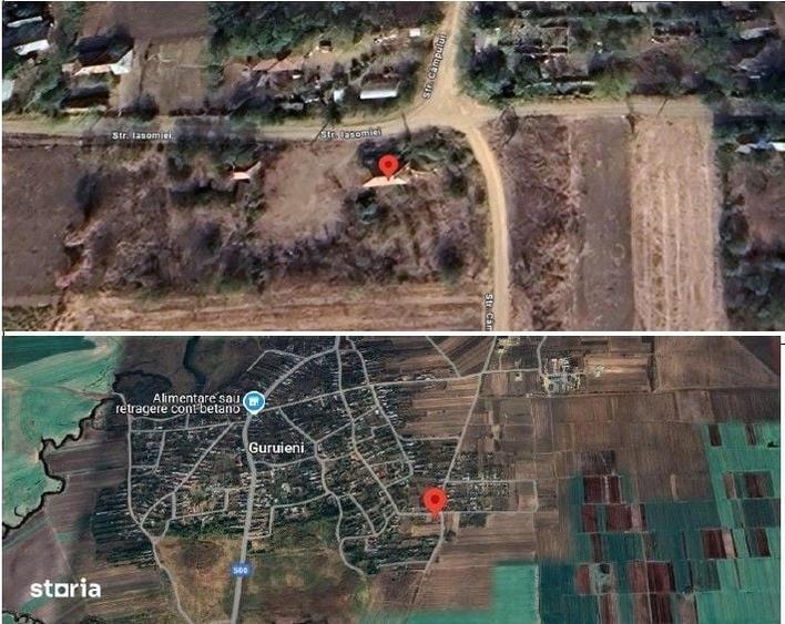 Casă cu 2 camere cu Teren 1691 Mp în Guruieni