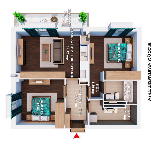 Apartament 3 camere - 2