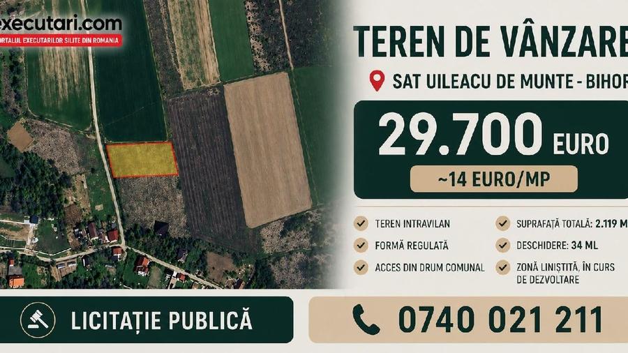 Teren agricol intravilan de 2119 mp, în Paleu