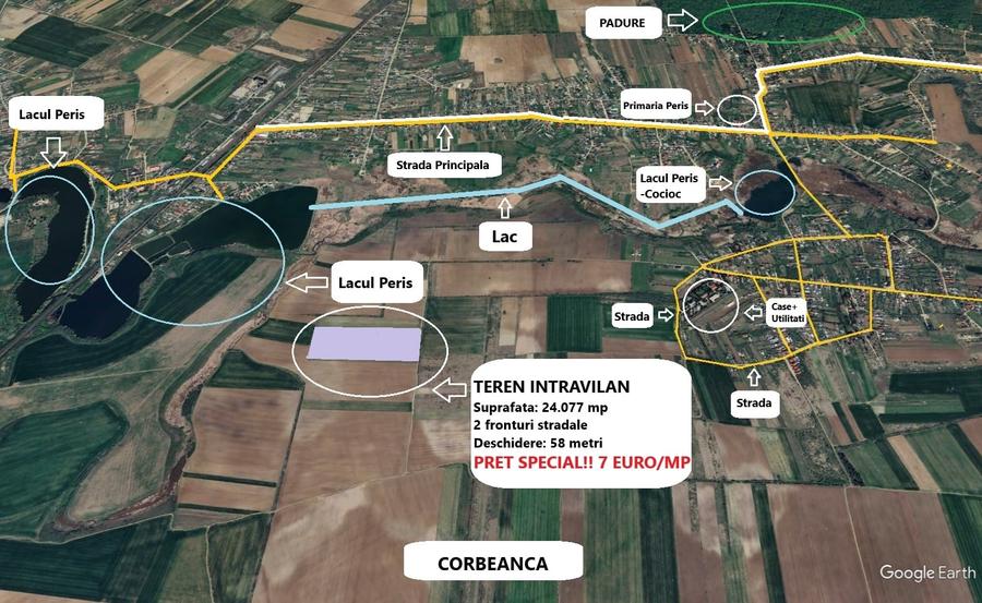Teren Construcții intravilan de 24077 mp, în Periș
