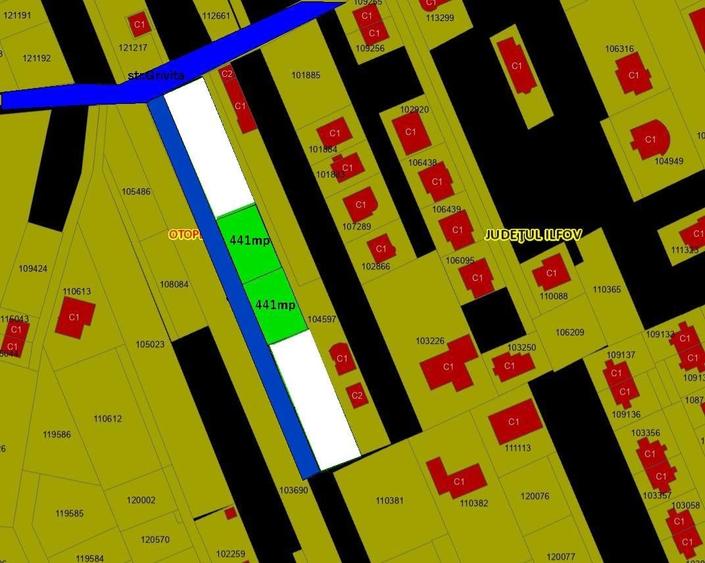 Teren intravilan 2 loturi  St.1246mp(vezi schita) ,drum 7m latime,str.Grivita! - 2