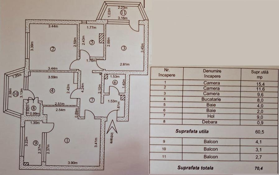 Ap. 3 decomandate Port, Faleza Dunarii, etaj 3, 71mp - 13