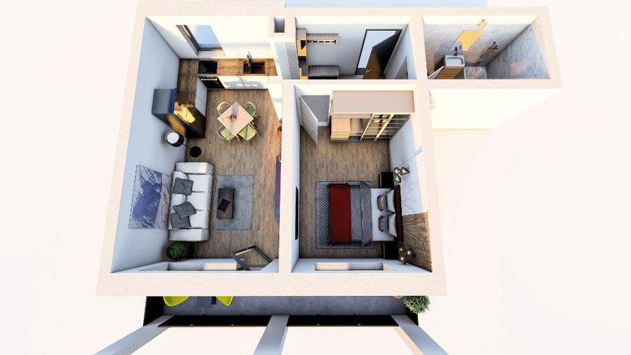 Apartament cu 2 camere decomandat în Sânpetru