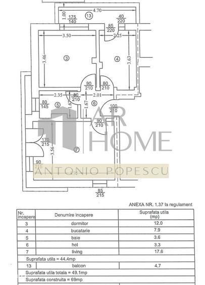 Apartament cu 2 camere decomandat în Malu Roșu