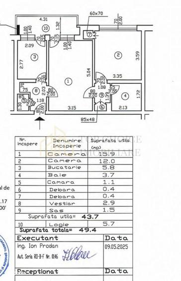 Apartament cu 2 camere semidecomandat în Barbu Văcărescu