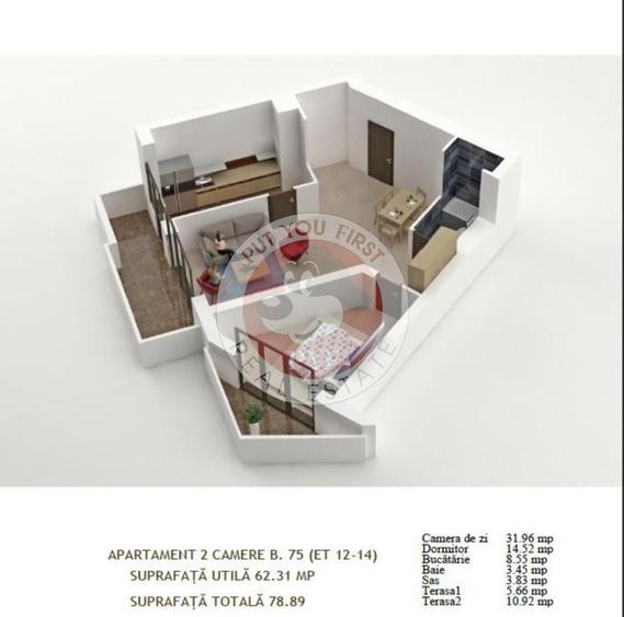 Mihai Bravu | 2 camere | 79mp | Semidecomandat | B12286 - 2