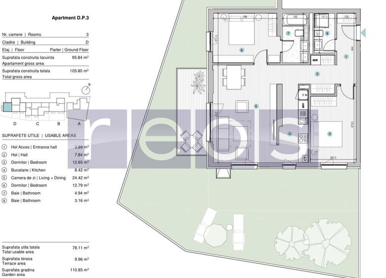 VANZARE APARTAMENT 3 CAMERE | STRAULESTI | 96MP | TERASA | COMPLEX NOU - 18