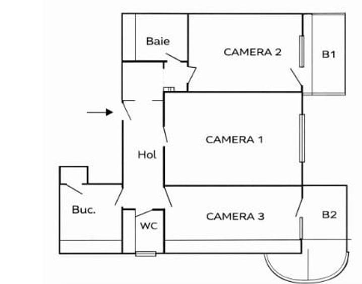 Apartament cu 3cam D 2bai 2balcoane GARA Kosarom - 1