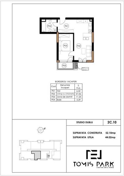 Studio dublu în complexul rezidențial Tomis Park - Faza a II-a - 2