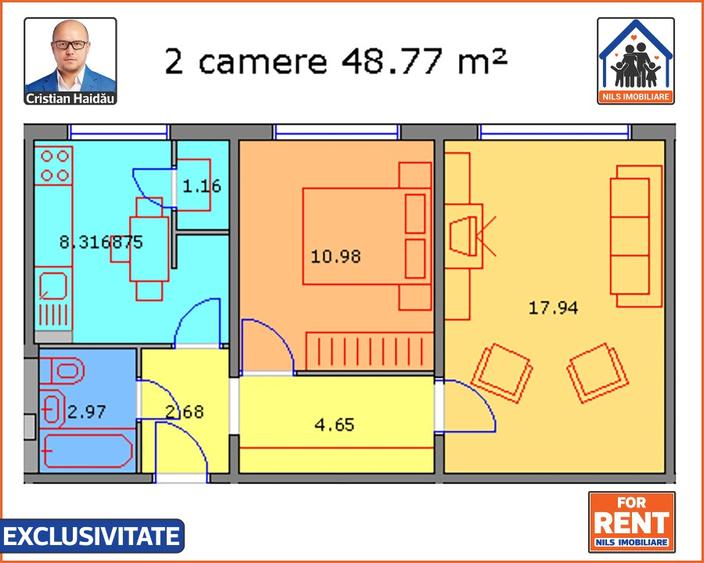 De inchiriat: Apartament 2 camere | Berceni | Renovat, Mobilat, Utilat  - 8