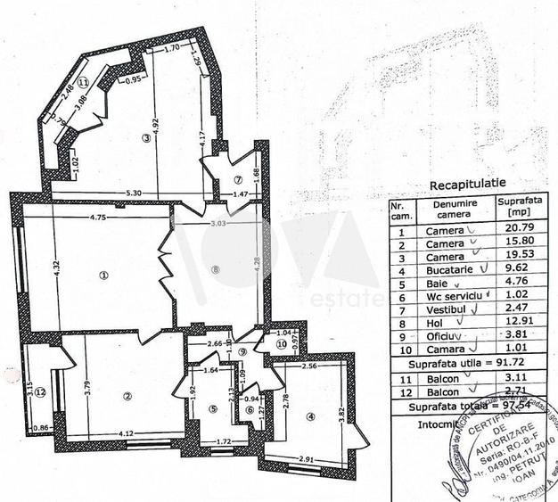 Apartament cu 3 camere semidecomandat în P-ța Sfântul Ștefan
