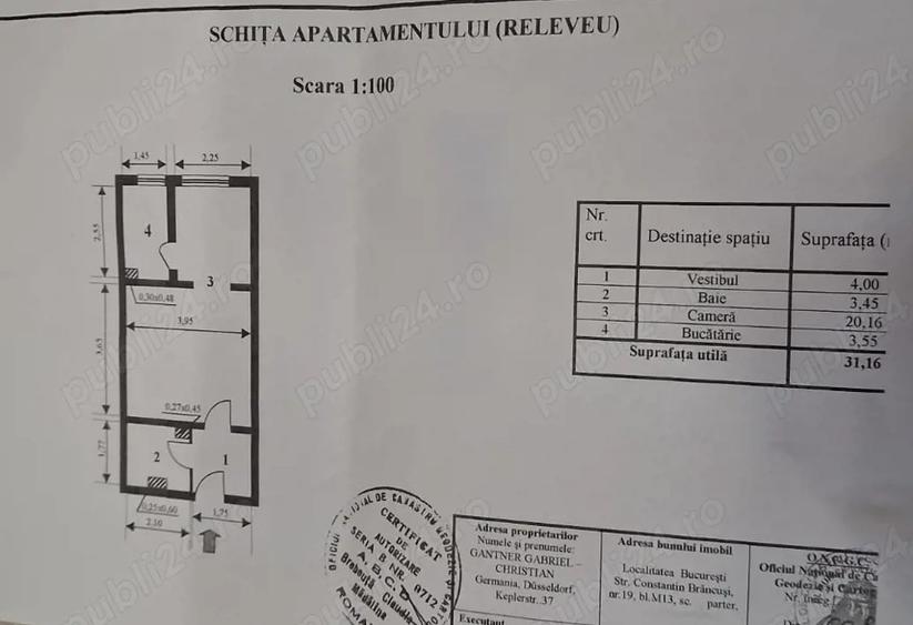 Garsoniera parter, Constantin Brancusi Nr 19, Bl. M 13 - 8