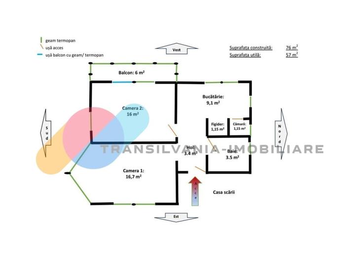 Apartament 57 m² utili in vila,zona Plevnei - 5